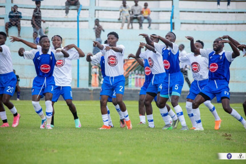 Chirundu United FC players celebrating their victory after eliminating Kabwe Warriors from the 2026 ABSA Cup. (Photo/courtesy)