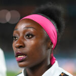 AUCKLAND, NEW ZEALAND - JULY 26: Margaret Belemu of Zambia is seen prior to the FIFA Women's World Cup Australia & New Zealand 2023 Group C match between Spain and Zambia at Eden Park on July 26, 2023 in Auckland / Tāmaki Makaurau, New Zealand. (Photo by Hannah Peters - FIFA/FIFA via Getty Images)