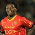 PISA, ITALY - MAY 1: Lameck Banda of US Lecce celebrates after scoring a goal during the Serie A match between Pisa SC and US Lecce at Arena Garibaldi on May 1, 2026 in Pisa, Italy. (Photo by Gabriele Maltinti/Getty Images)