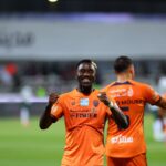 Fashion Sakala celebrates his goal for Al Fayha.