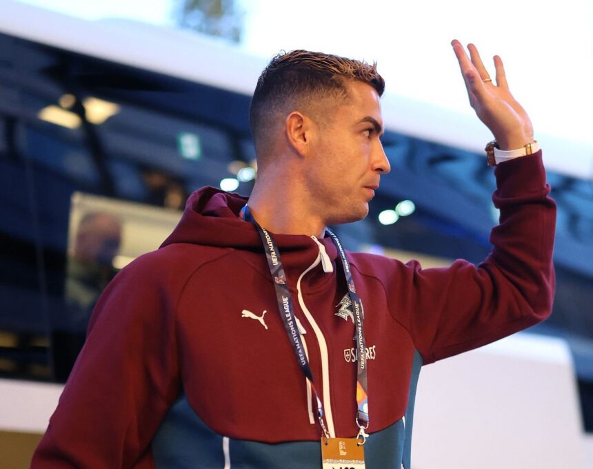 OSLO, NORWAY - SEPTEMBER 27: Cristiano Ronaldo of Portugal waves to the fans as he arrives at the stadium before the UEFA Nations League 2026/27 group phase match between Norway and Portugal at Ullevaal Stadion on September 27, 2026 in Oslo, Norway. (Photo by Boris Streubel - UEFA/UEFA via Getty Images)